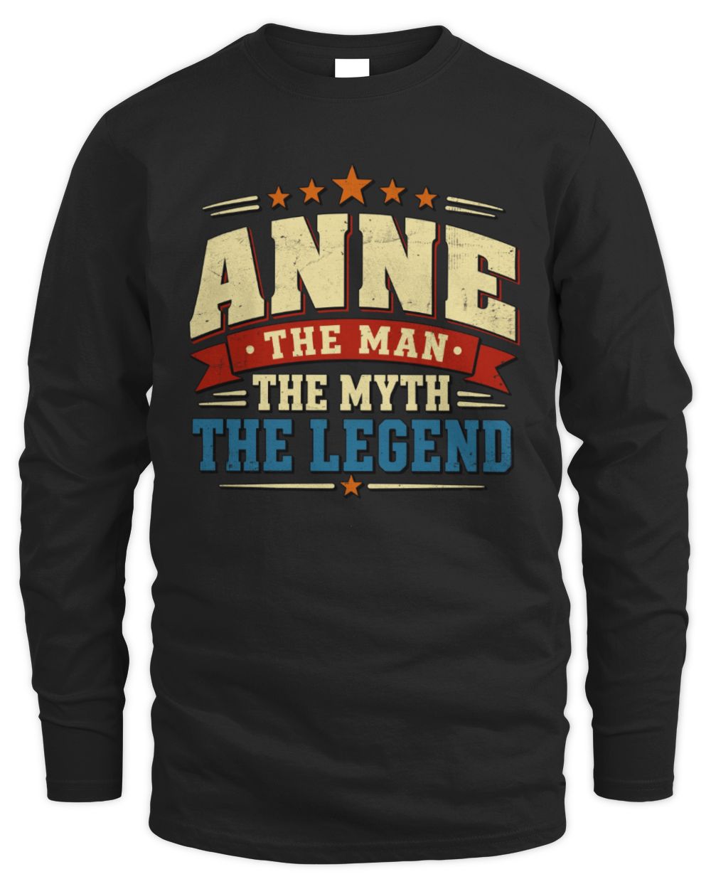 The Man The Myth The Legend Ribbon Vintage T-Shirt ANNE M1-56 / Men's Long Sleeved T-Shirt / black
