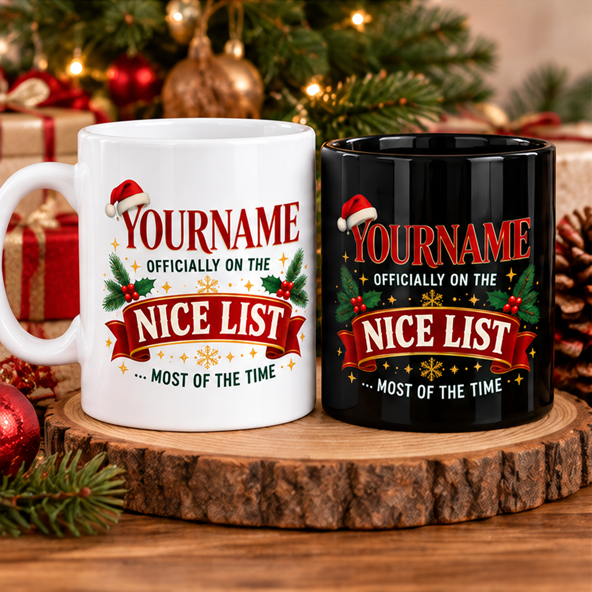 Officially On The Nice List Most Of The Time - Personalized Mug