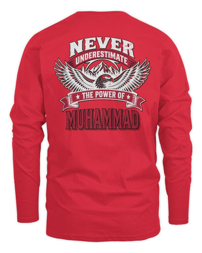 Never Underestimate Your Name Eagle Mountain Shirt MUHAMMAD M1-61 / Men's Long Sleeved T-Shirt / red