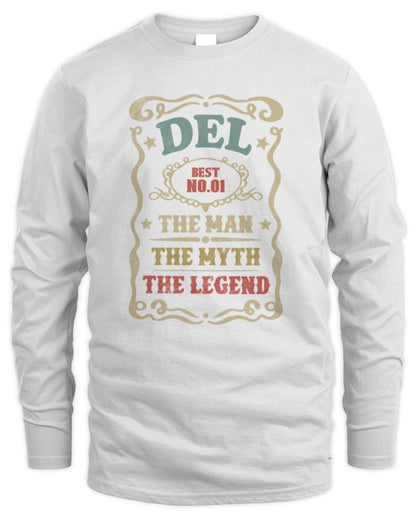 The Man The Myth The Legend Vintage Gold Wine Shirt DEL M1-52 / Men's Long Sleeved T-Shirt / white