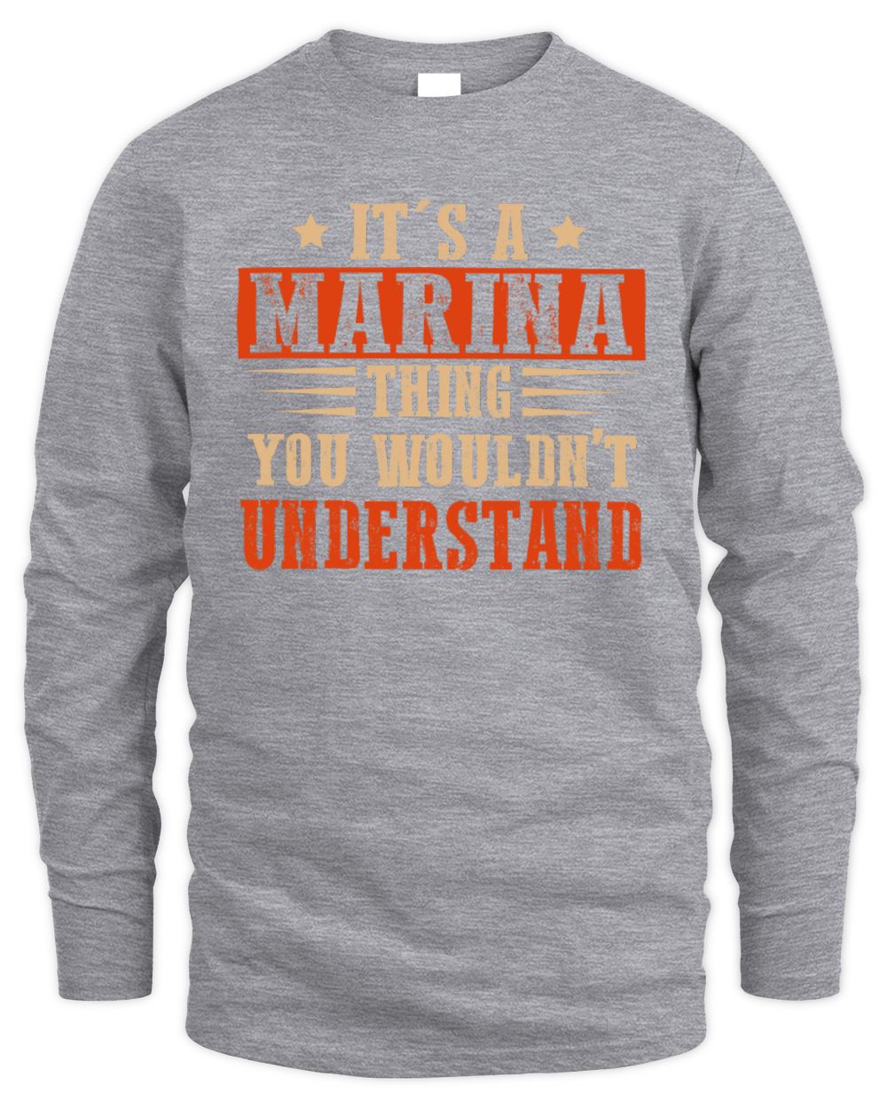It's a Name Thing Personalized Funny Shirt MARINA M1-51 / Men's Long Sleeved T-Shirt / sport grey