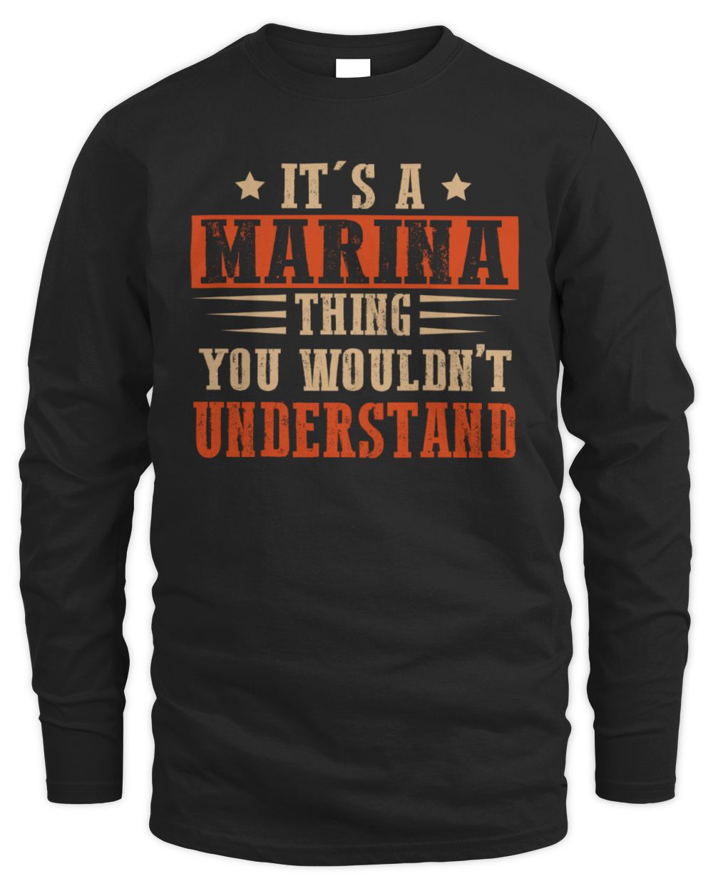 It's a Name Thing Personalized Funny Shirt MARINA M1-51 / Men's Long Sleeved T-Shirt / black