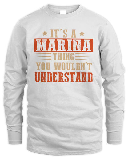 It's a Name Thing Personalized Funny Shirt MARINA M1-51 / Men's Long Sleeved T-Shirt / white