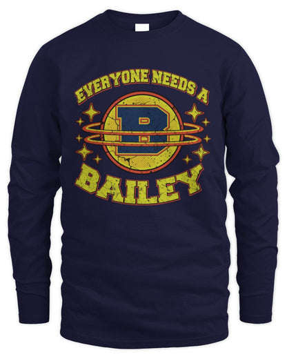 Everyone Needs a Your Name Shirt BAILEY M1-76 / Men's Long Sleeved T-Shirt / navy