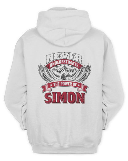 Never Underestimate Your Name Eagle Mountain Shirt SIMON M1-61 / Unisex Hoodie / white