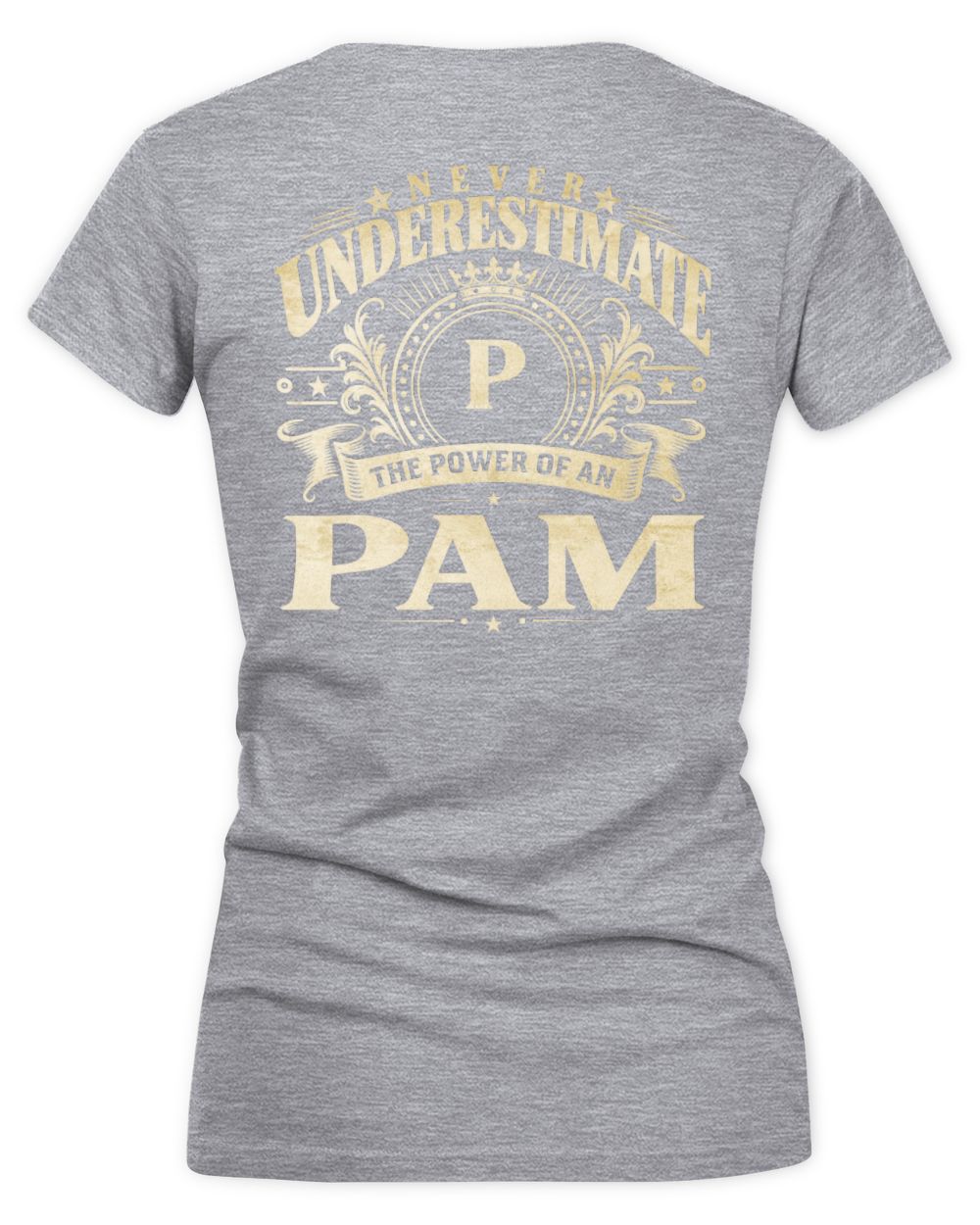 Never Underestimate Your Name Luxury Logo Shirt PAM M1-63 / Women's V-Neck T-Shirt / sport grey