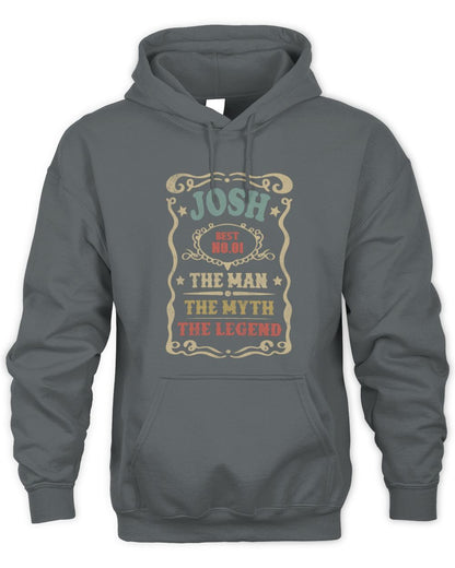 The Man The Myth The Legend Vintage Gold Wine Shirt JOSH M1-52 / Unisex Hoodie / charcoal
