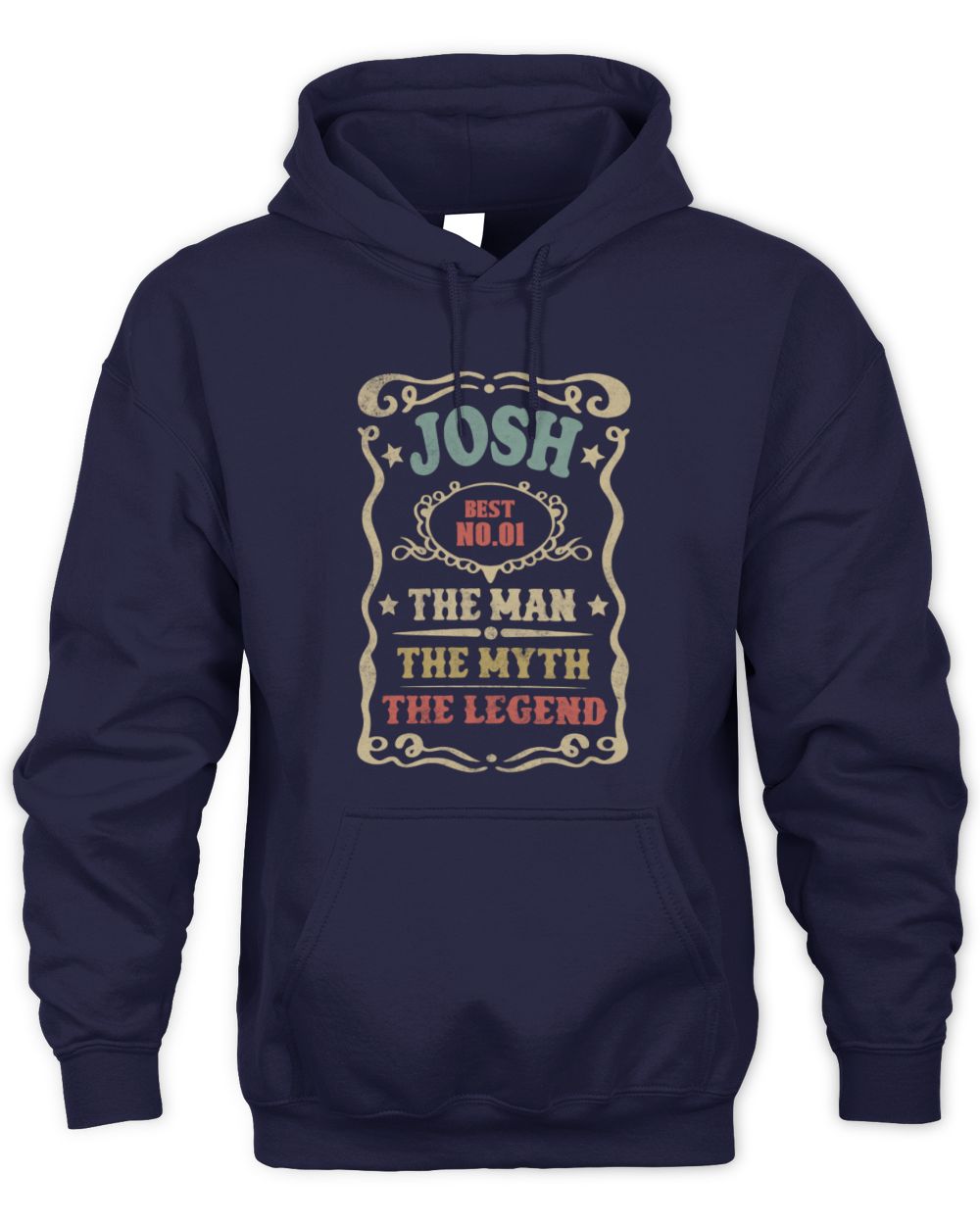 The Man The Myth The Legend Vintage Gold Wine Shirt JOSH M1-52 / Unisex Hoodie / navy