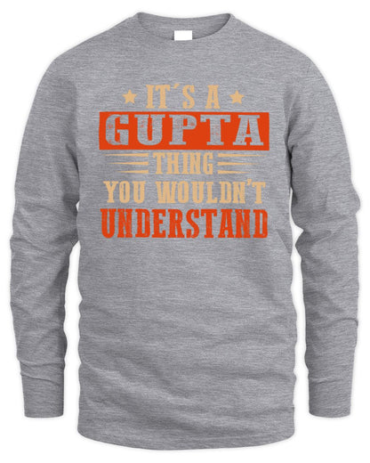 It's a Name Thing Personalized Funny Shirt GUPTA M1-51 / Men's Long Sleeved T-Shirt / sport grey