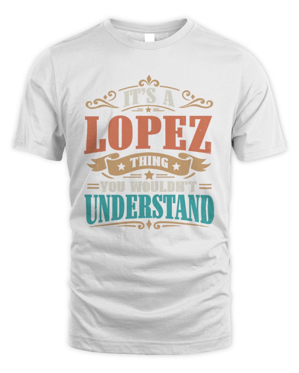 It’s a Name Thing Personalized Retro T-Shirt LOPEZ M1-47 / Unisex Standard T-Shirt / white
