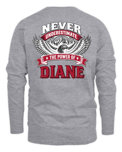 Never Underestimate Your Name Eagle Mountain Shirt DIANE M1-61 / Men's Long Sleeved T-Shirt / sport grey