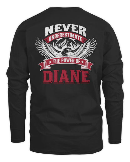 Never Underestimate Your Name Eagle Mountain Shirt DIANE M1-61 / Men's Long Sleeved T-Shirt / black