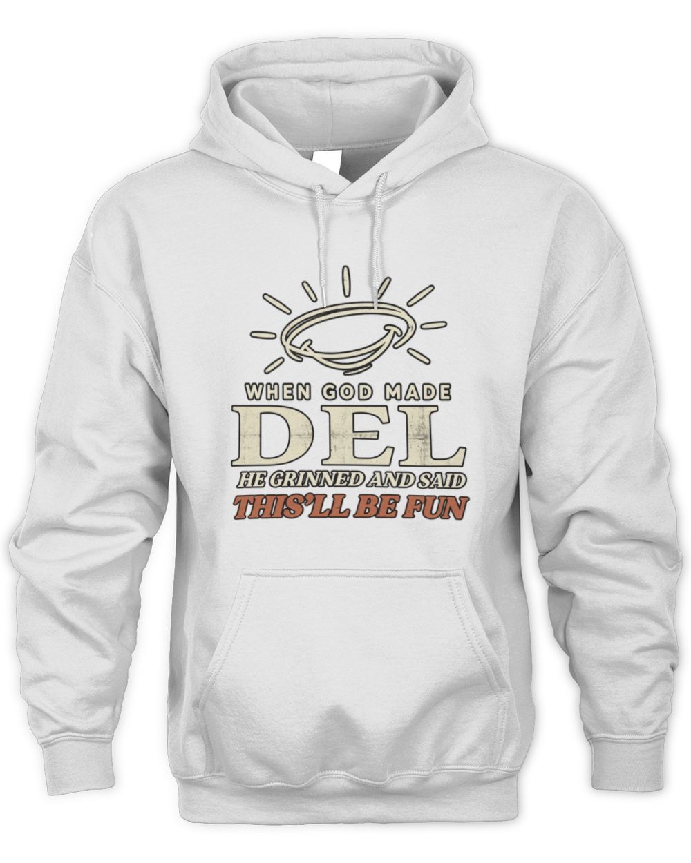 When God Made Your Name Funny Western T-Shirt T-Shirt DEL M1-S82 / Unisex Hoodie / white