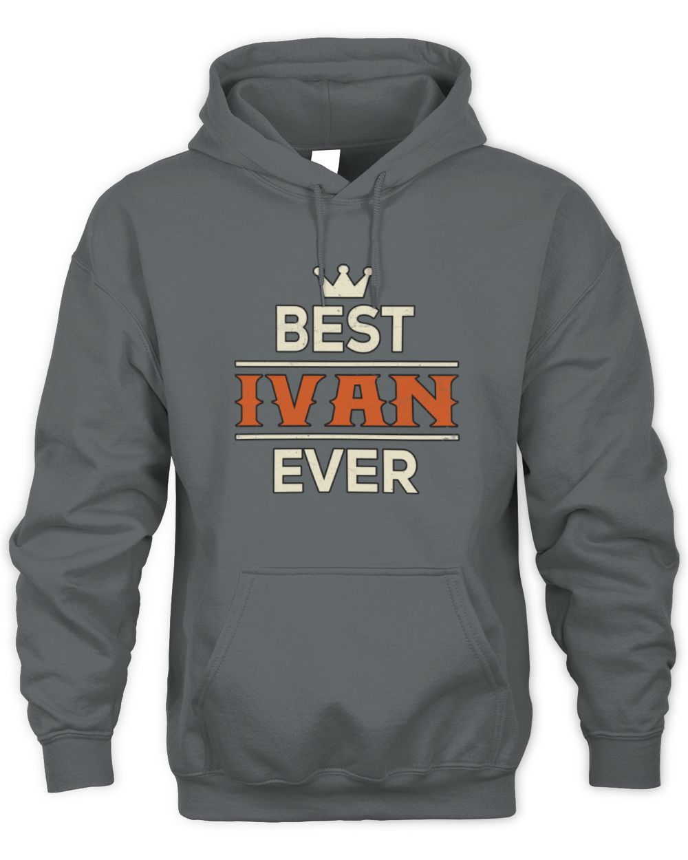Best Your Name With Crown Shirt IVAN M1-59 / Unisex Hoodie / charcoal