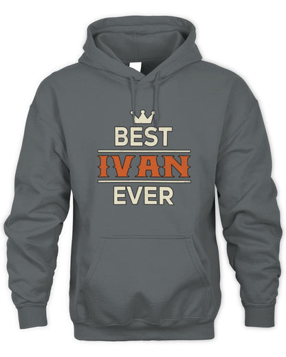 Best Your Name With Crown Shirt IVAN M1-59 / Unisex Hoodie / charcoal