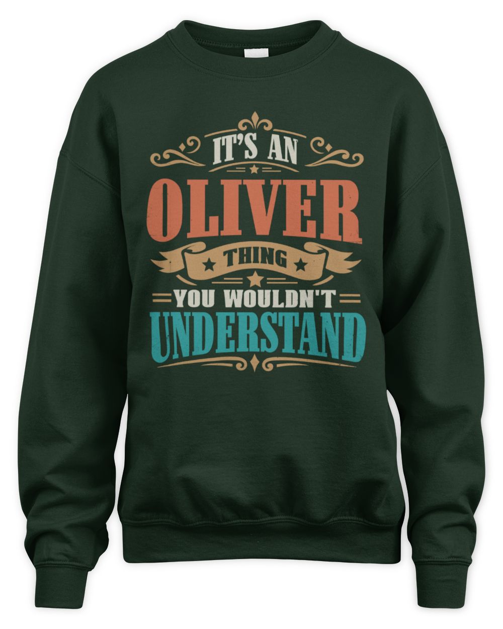 It’s a Name Thing Personalized Retro T-Shirt OLIVER M1-47 / Unisex Sweatshirt / forest green