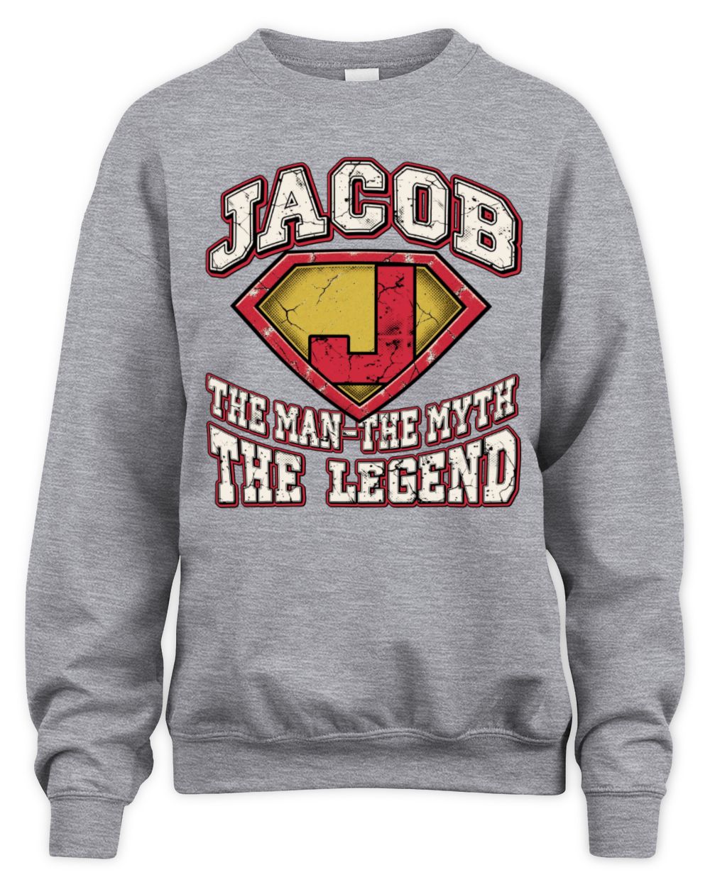 The Man The Myth The Legend Superman Graphic T-Shirt JACOB M1-74 / Unisex Sweatshirt / sport grey
