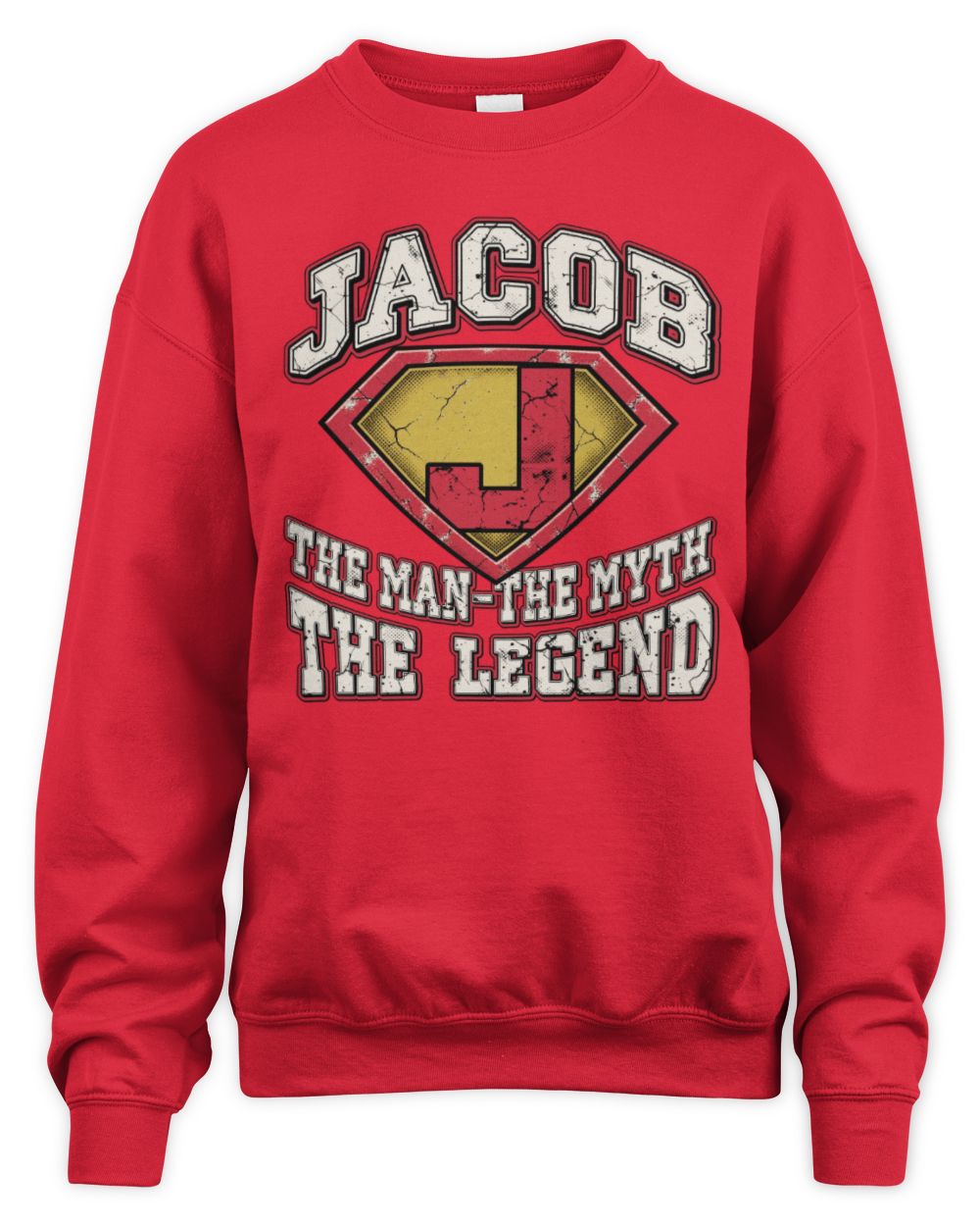 The Man The Myth The Legend Superman Graphic T-Shirt JACOB M1-74 / Unisex Sweatshirt / red
