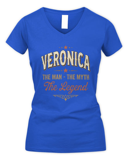 I'm Name I'm Not Rude I Just Have The Balls Funny T-Shirt VERONICA M1-77 / Women's V-Neck T-Shirt / royal