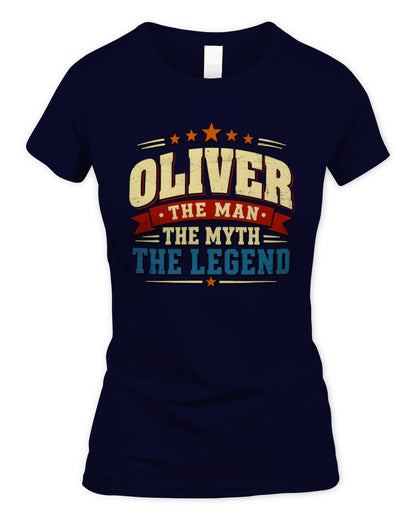 The Man The Myth The Legend Ribbon Vintage T-Shirt OLIVER M1-56 / Women's Standard T-Shirt / navy