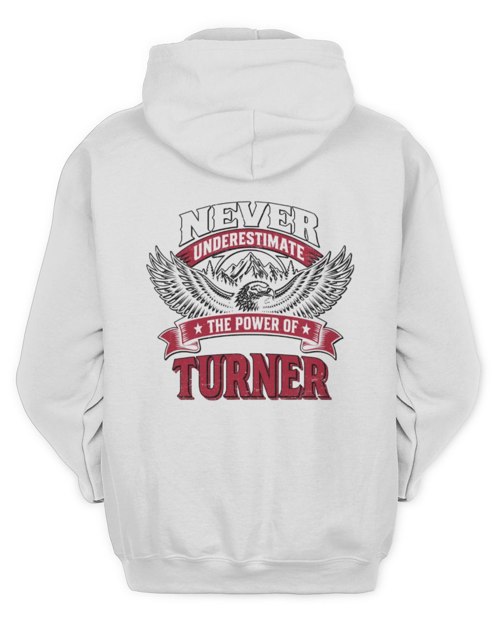 Never Underestimate Your Name Eagle Mountain Shirt TURNER M1-61 / Unisex Hoodie / white