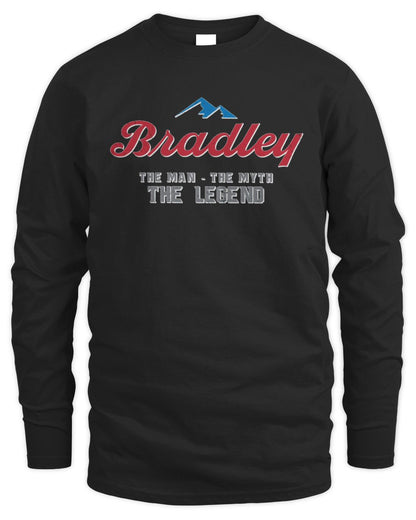 The Man The Myth The Legend Coors Light Beer T-Shirt BRADLEY M1-S84 / Men's Long Sleeved T-Shirt / black