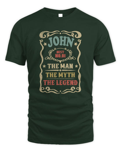 The Man The Myth The Legend Vintage Gold Wine Shirt JOHN M1-52 / Unisex Standard T-Shirt / forest green