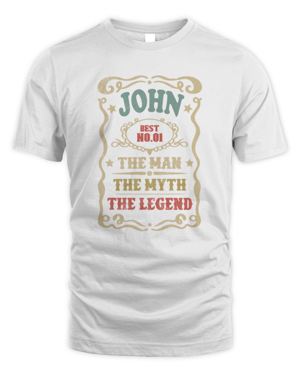 The Man The Myth The Legend Vintage Gold Wine Shirt JOHN M1-52 / Unisex Standard T-Shirt / white