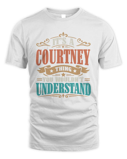 It’s a Name Thing Personalized Retro T-Shirt COURTNEY M1-47 / Unisex Standard T-Shirt / white