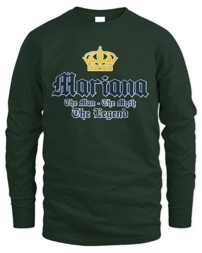 The Man The Myth The Legend Corona Beer T-Shirt MARIANA M1-S83 / Men's Long Sleeved T-Shirt / forest green