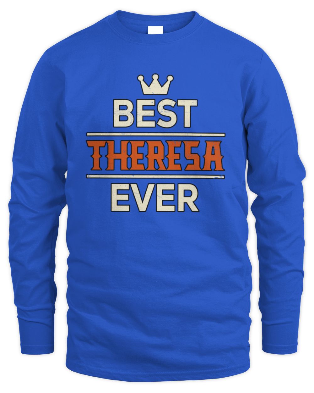 Best Your Name With Crown Shirt THERESA M1-59 / Men's Long Sleeved T-Shirt / royal