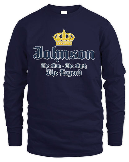 The Man The Myth The Legend Corona Beer T-Shirt JOHNSON M1-S83 / Men's Long Sleeved T-Shirt / navy