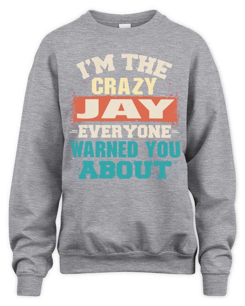 I'm the Crazy One Everyone Warned You About Retro Graphic T-Shirt JAY M1-70 / Unisex Sweatshirt / sport grey