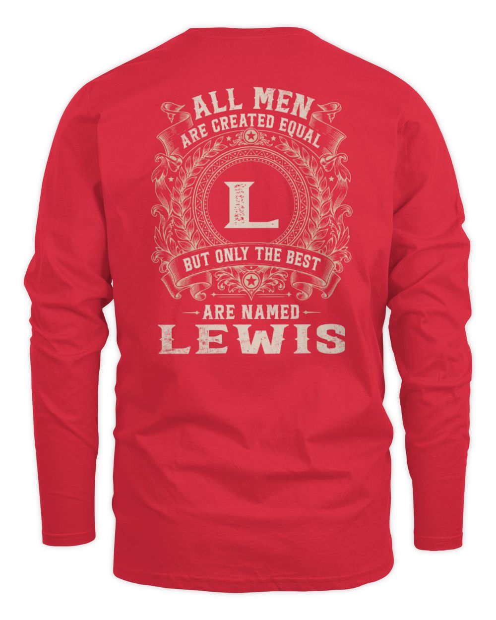 All Men Are Created Equal Cool Logo Shirt LEWIS M1-60 / Men's Long Sleeved T-Shirt / red