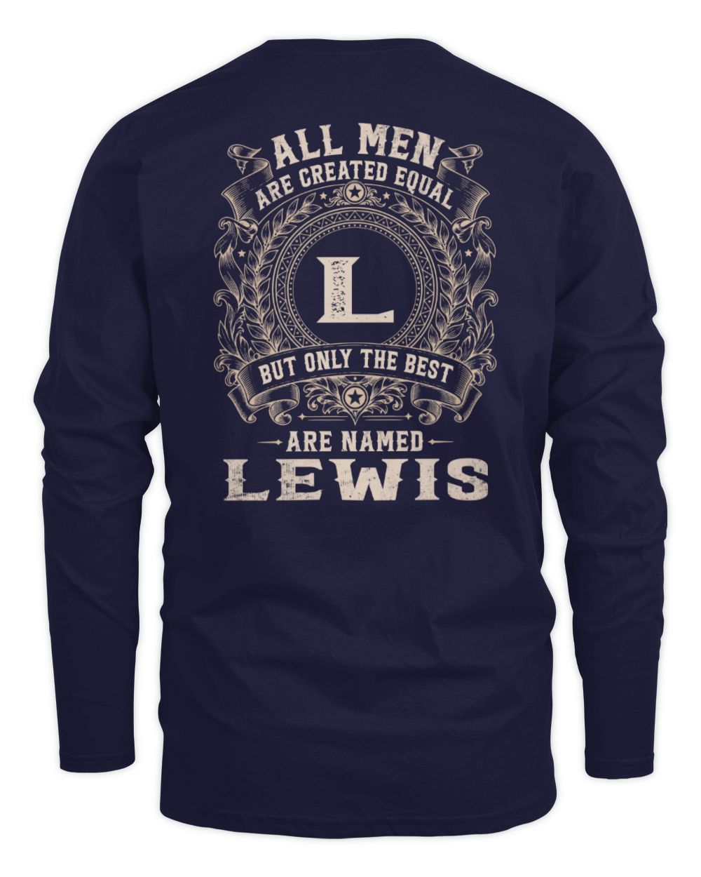 All Men Are Created Equal Cool Logo Shirt LEWIS M1-60 / Men's Long Sleeved T-Shirt / navy