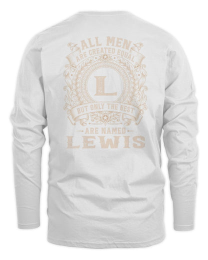 All Men Are Created Equal Cool Logo Shirt LEWIS M1-60 / Men's Long Sleeved T-Shirt / white