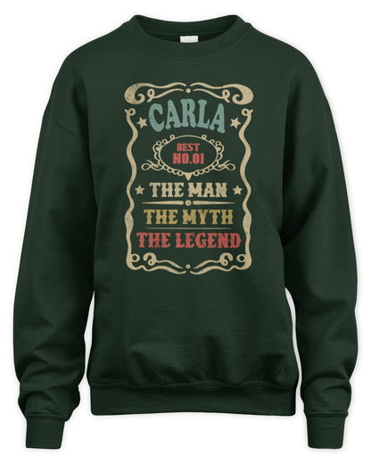 The Man The Myth The Legend Vintage Gold Wine Shirt CARLA M1-52 / Unisex Sweatshirt / forest green