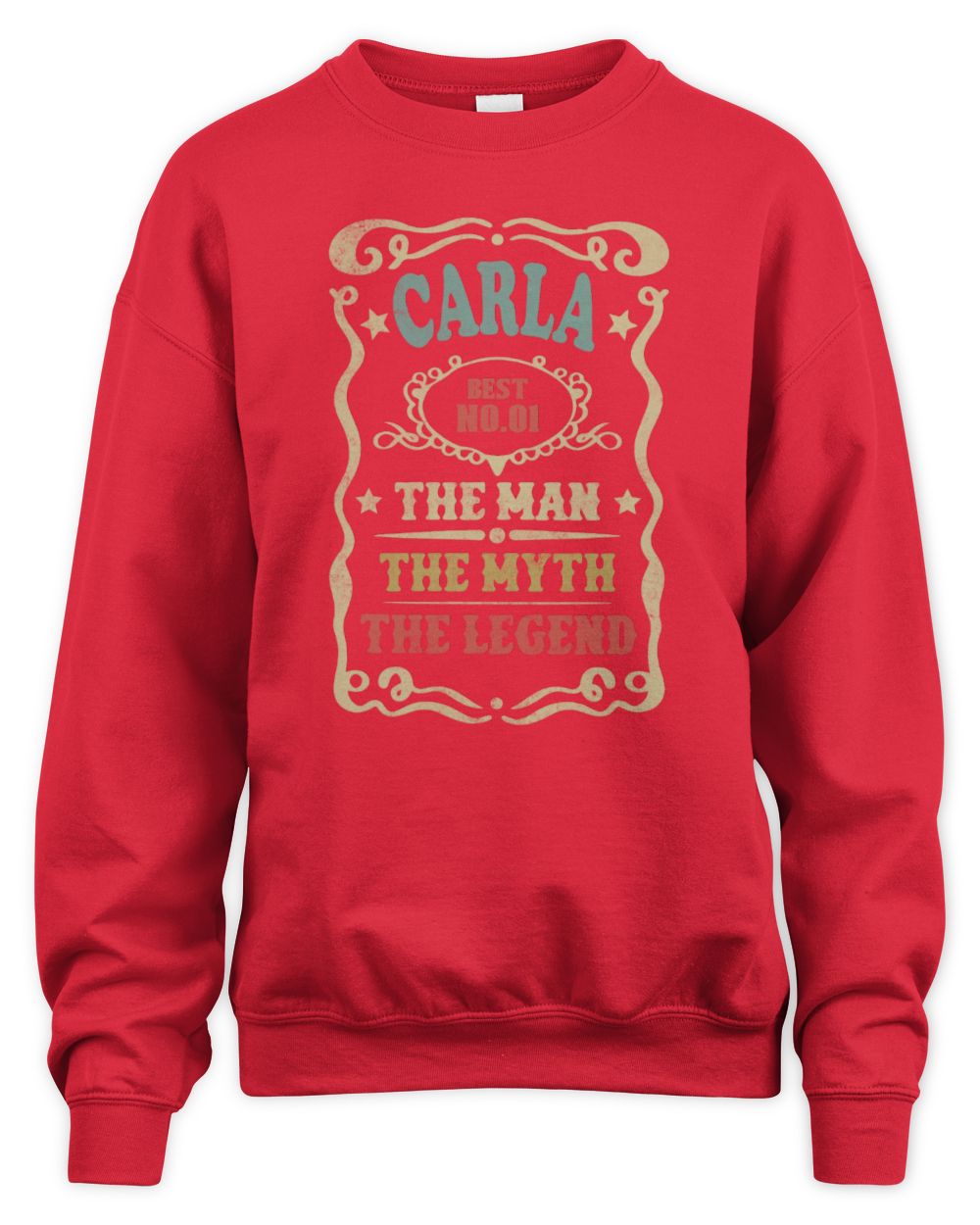 The Man The Myth The Legend Vintage Gold Wine Shirt CARLA M1-52 / Unisex Sweatshirt / red