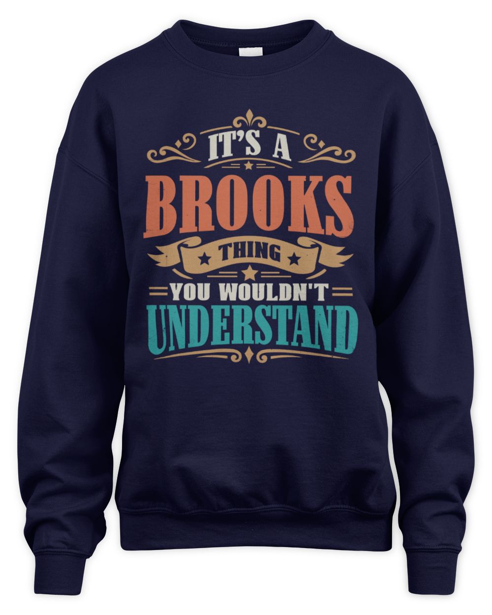 It’s a Name Thing Personalized Retro T-Shirt BROOKS M1-47 / Unisex Sweatshirt / navy