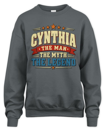 The Man The Myth The Legend Ribbon Vintage T-Shirt CYNTHIA M1-56 / Unisex Sweatshirt / charcoal