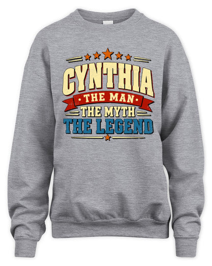 The Man The Myth The Legend Ribbon Vintage T-Shirt CYNTHIA M1-56 / Unisex Sweatshirt / sport grey