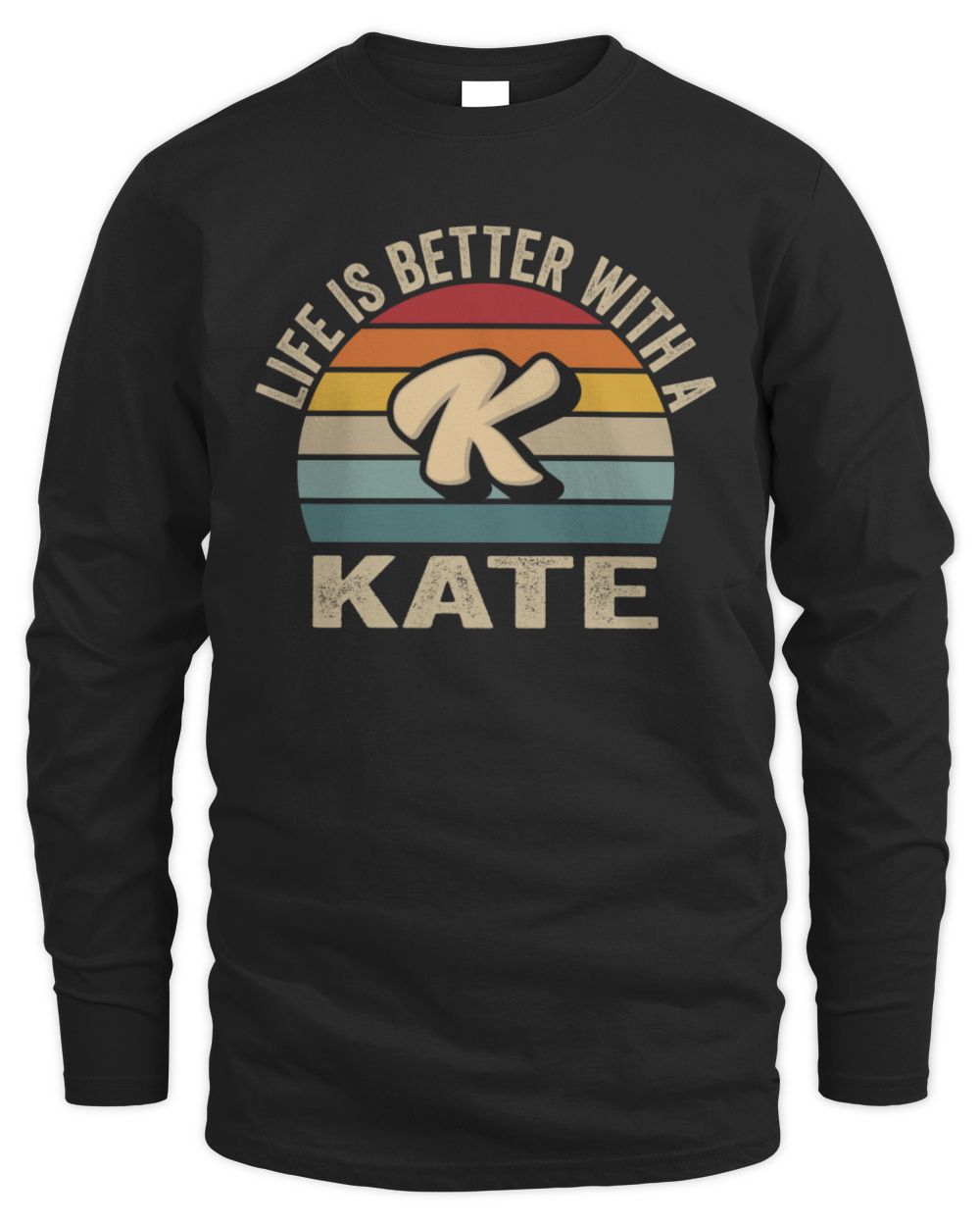 Life Is Better with Name Vintage Sun Shirt KATE M1-50 / Men's Long Sleeved T-Shirt / black