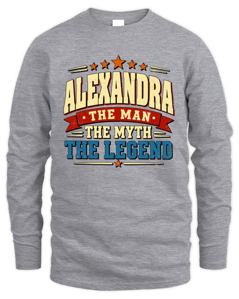 The Man The Myth The Legend Ribbon Vintage T-Shirt ALEXANDRA M1-56 / Men's Long Sleeved T-Shirt / sport grey