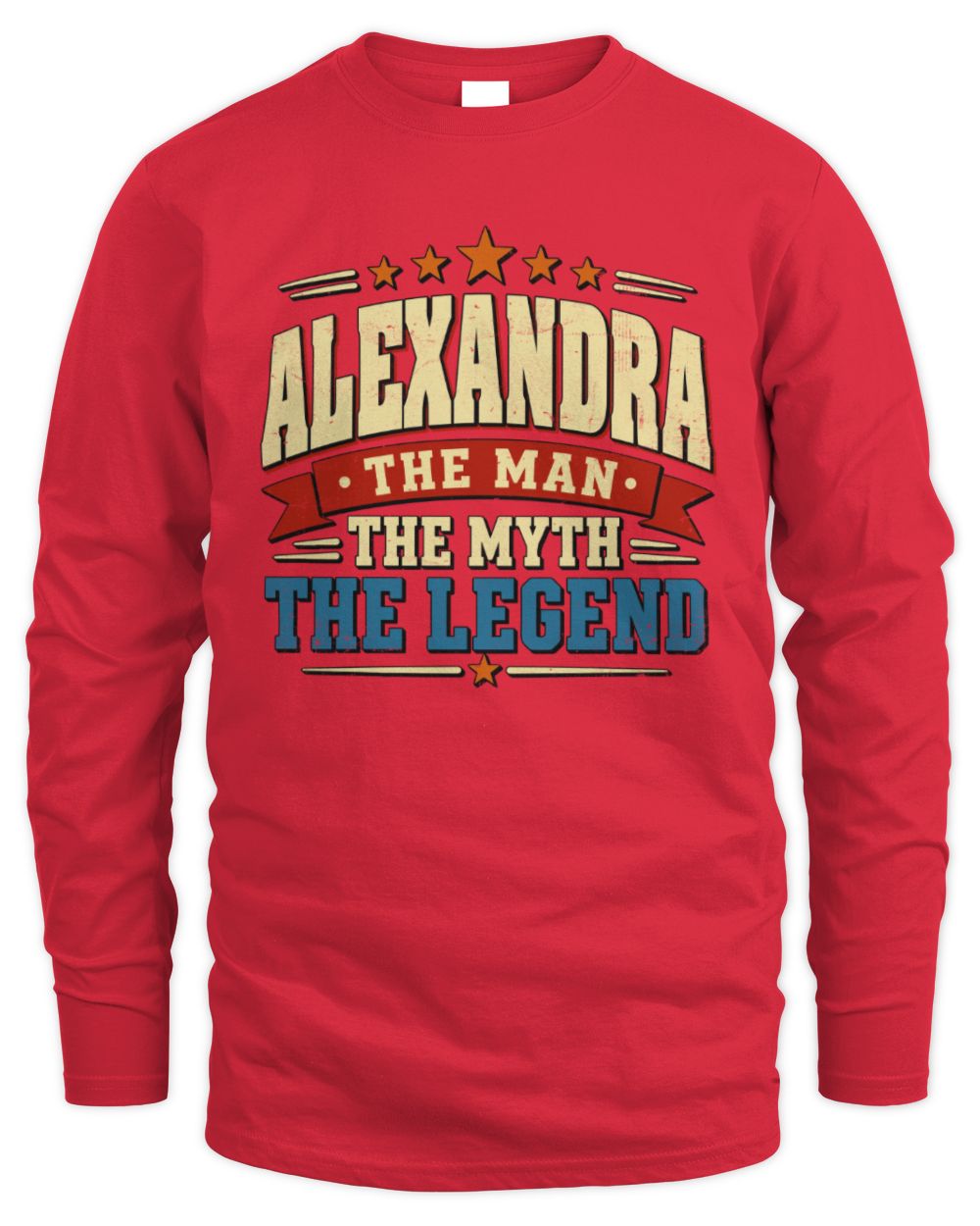The Man The Myth The Legend Ribbon Vintage T-Shirt ALEXANDRA M1-56 / Men's Long Sleeved T-Shirt / red
