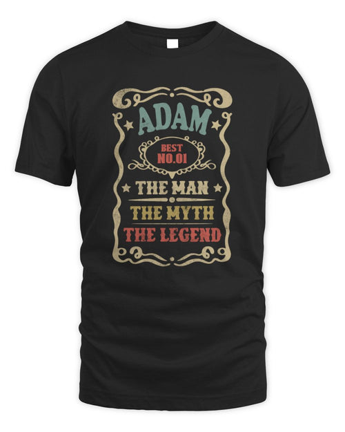 The Man The Myth The Legend Vintage Gold Wine Shirt ADAM M1-52 / Unisex Standard T-Shirt / black