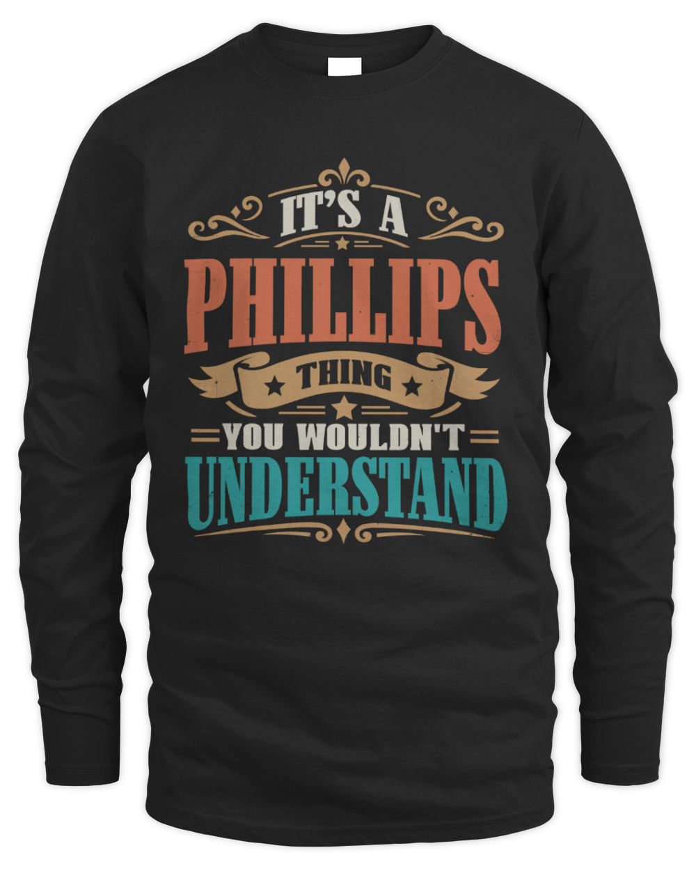 It’s a Name Thing Personalized Retro T-Shirt PHILLIPS M1-47 / Men's Long Sleeved T-Shirt / black