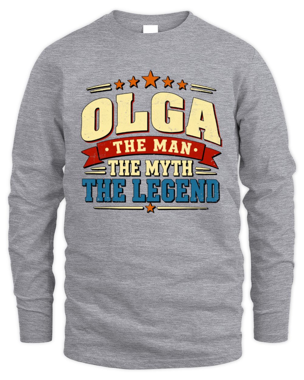The Man The Myth The Legend Ribbon Vintage T-Shirt OLGA M1-56 / Men's Long Sleeved T-Shirt / sport grey
