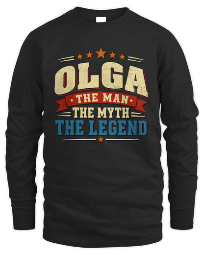 The Man The Myth The Legend Ribbon Vintage T-Shirt OLGA M1-56 / Men's Long Sleeved T-Shirt / black