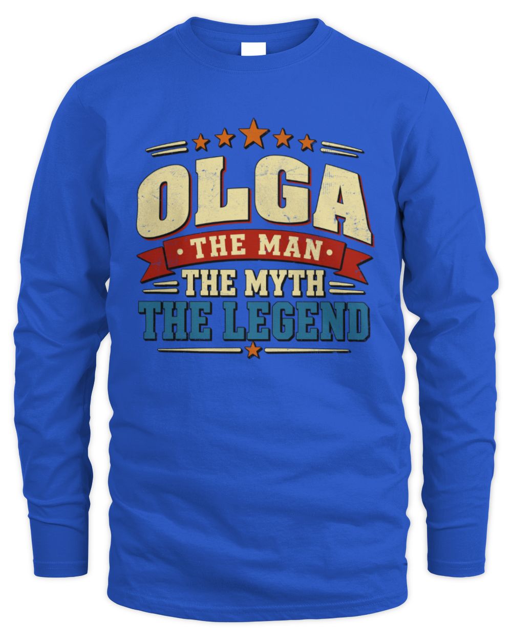 The Man The Myth The Legend Ribbon Vintage T-Shirt OLGA M1-56 / Men's Long Sleeved T-Shirt / royal