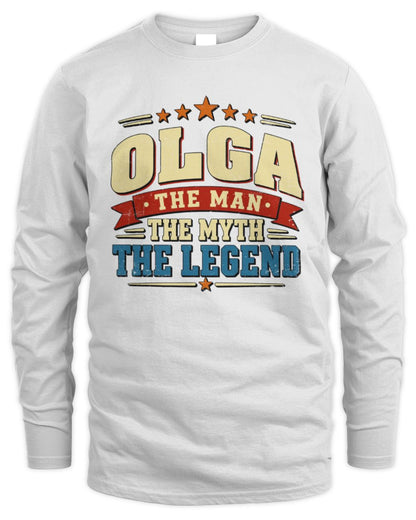 The Man The Myth The Legend Ribbon Vintage T-Shirt OLGA M1-56 / Men's Long Sleeved T-Shirt / white